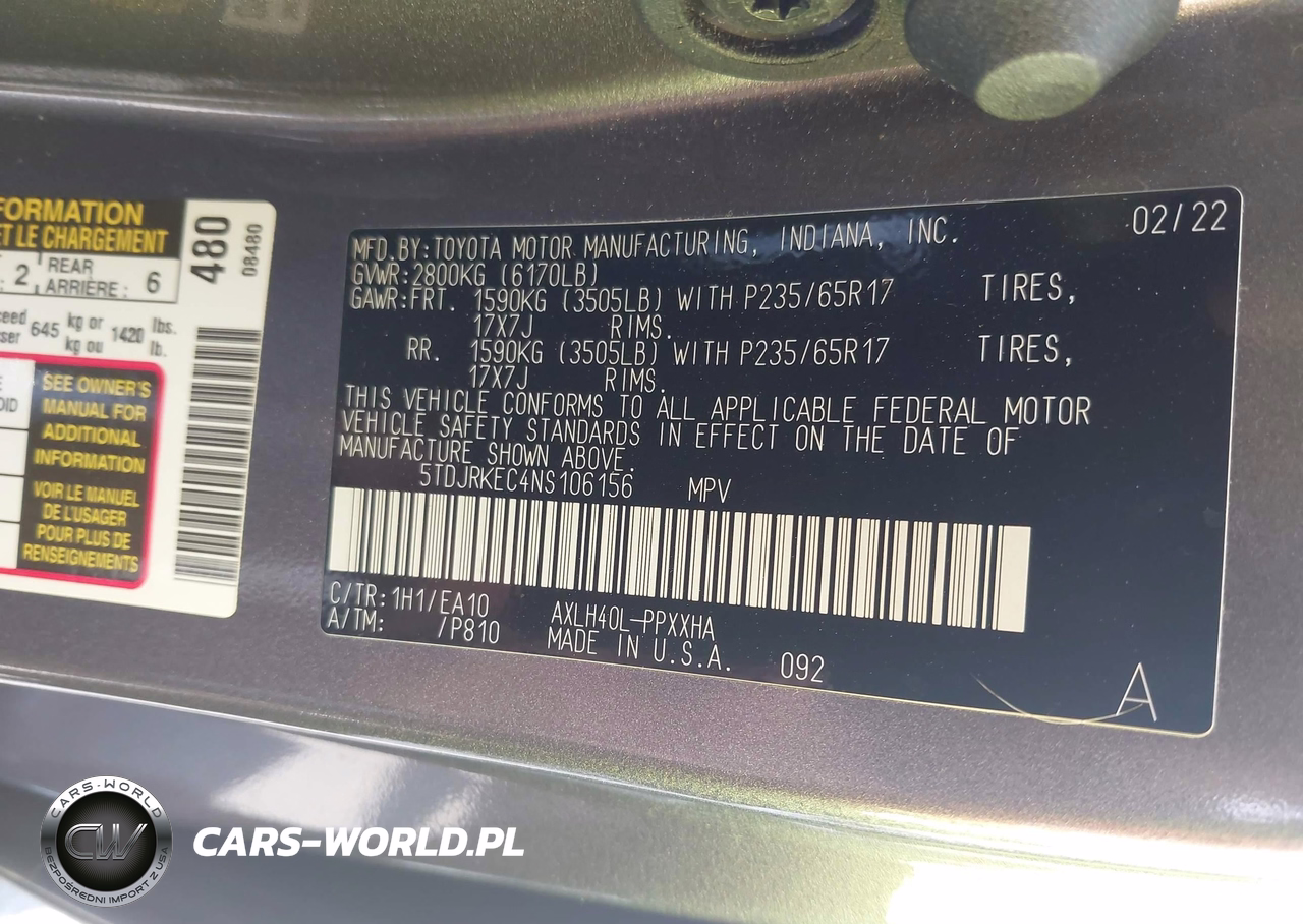 2022 Toyota Sienna Xle VIN:5TDJRKEC4NS106156 - 9
