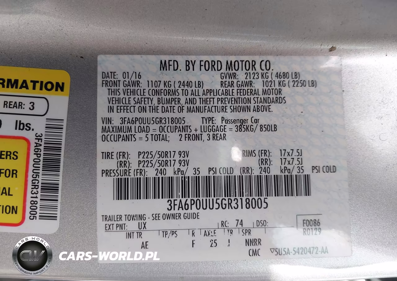 2016 Ford Fusion Hybrid S VIN:3FA6P0UU5GR318005 - 9