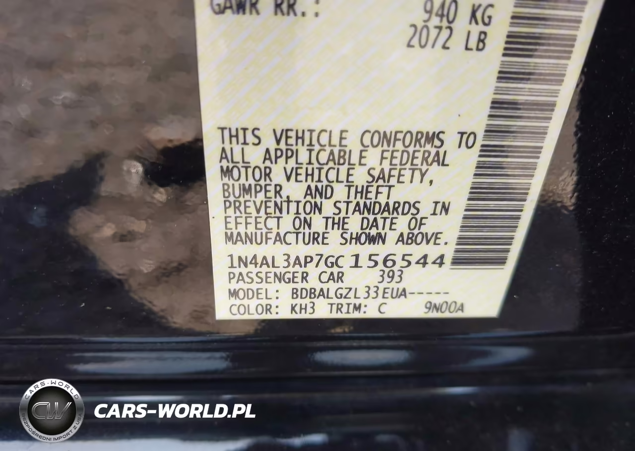 2016 Nissan Altima 2.5-2.5 S-2.5 Sl-2.5 Sr-2.5 Sv VIN:1N4AL3AP7GC156544 - 9