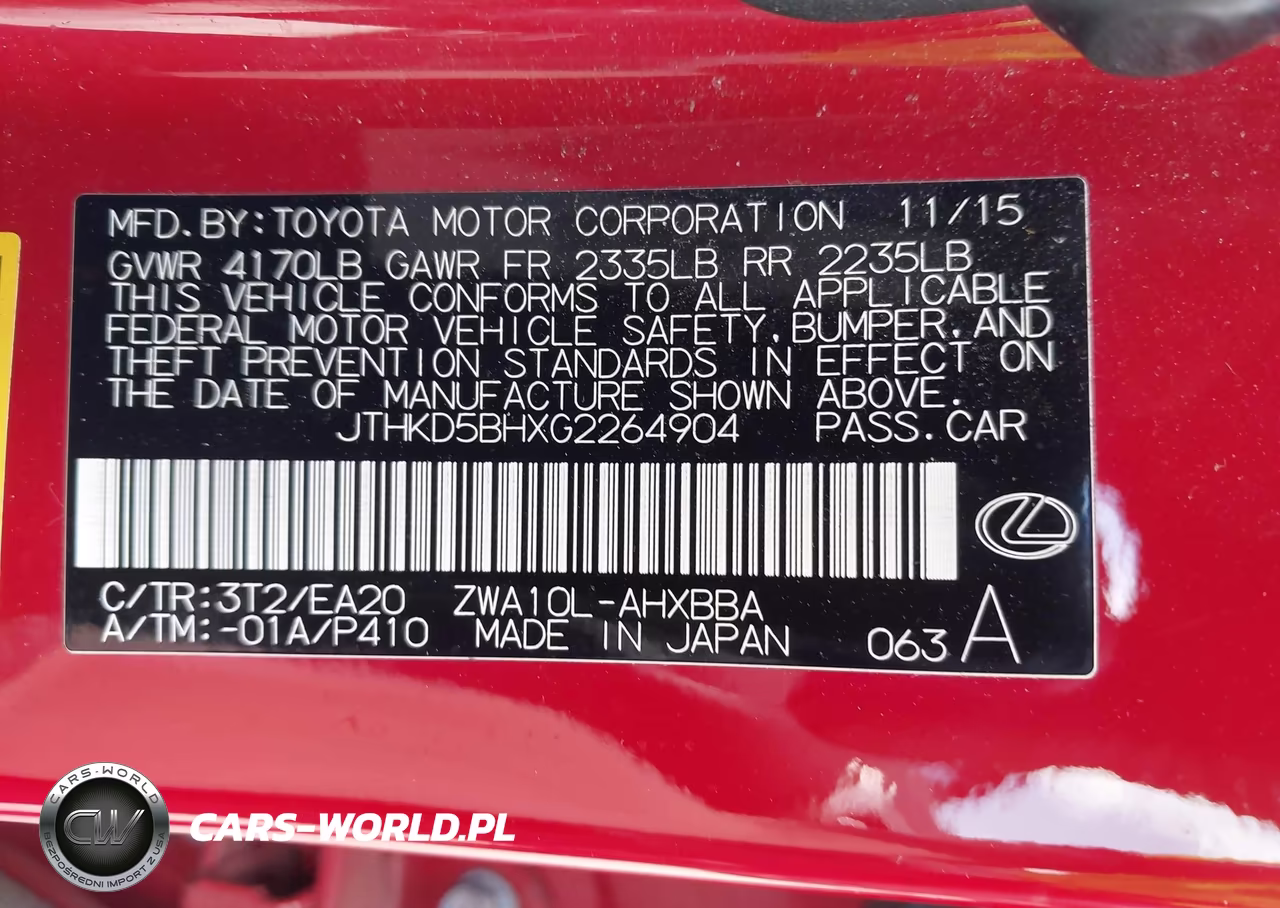 2016 Lexus Ct 200H VIN:JTHKD5BHXG2264904 - 9