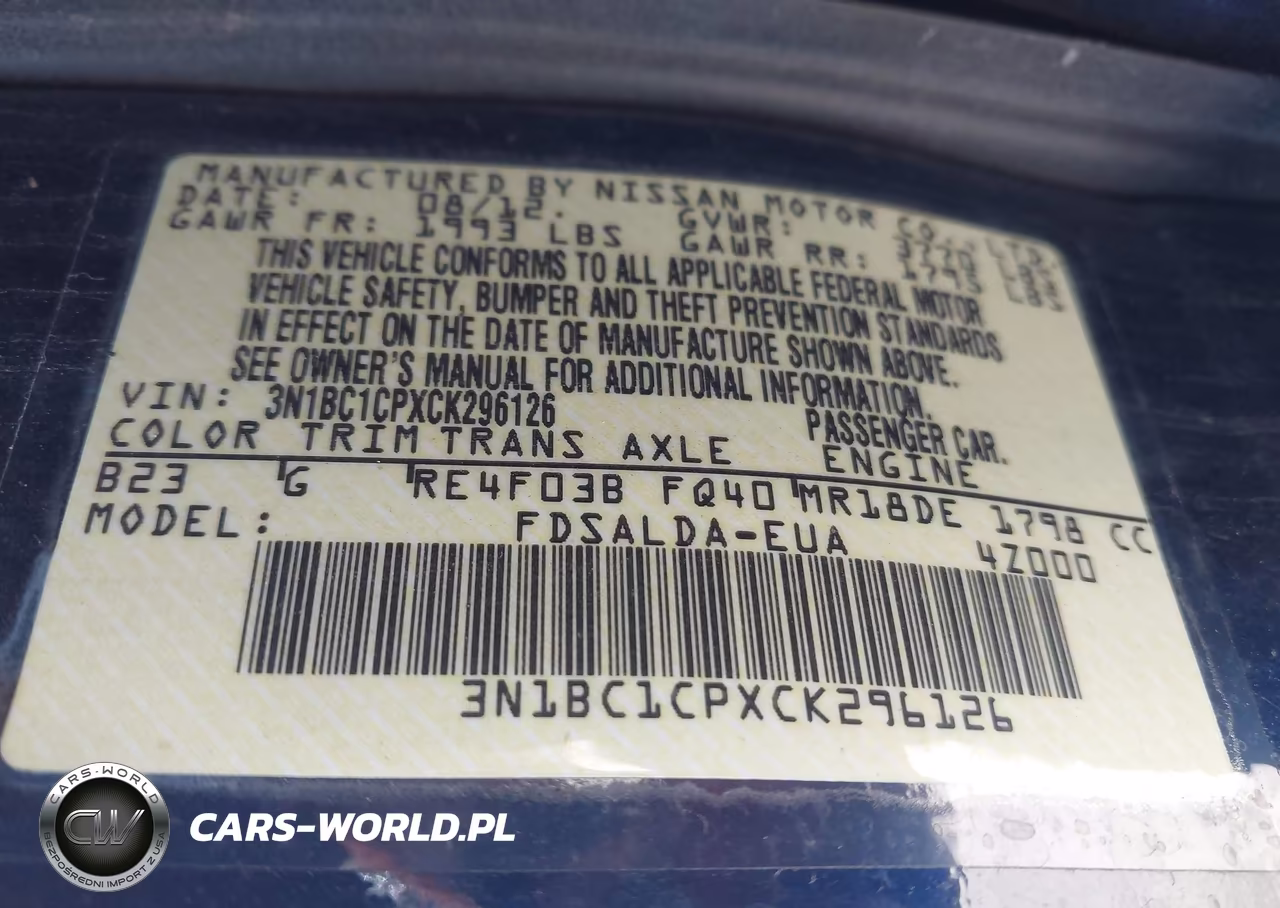2012 Nissan Versa 1.8 S VIN:3N1BC1CPXCK296126 - 9