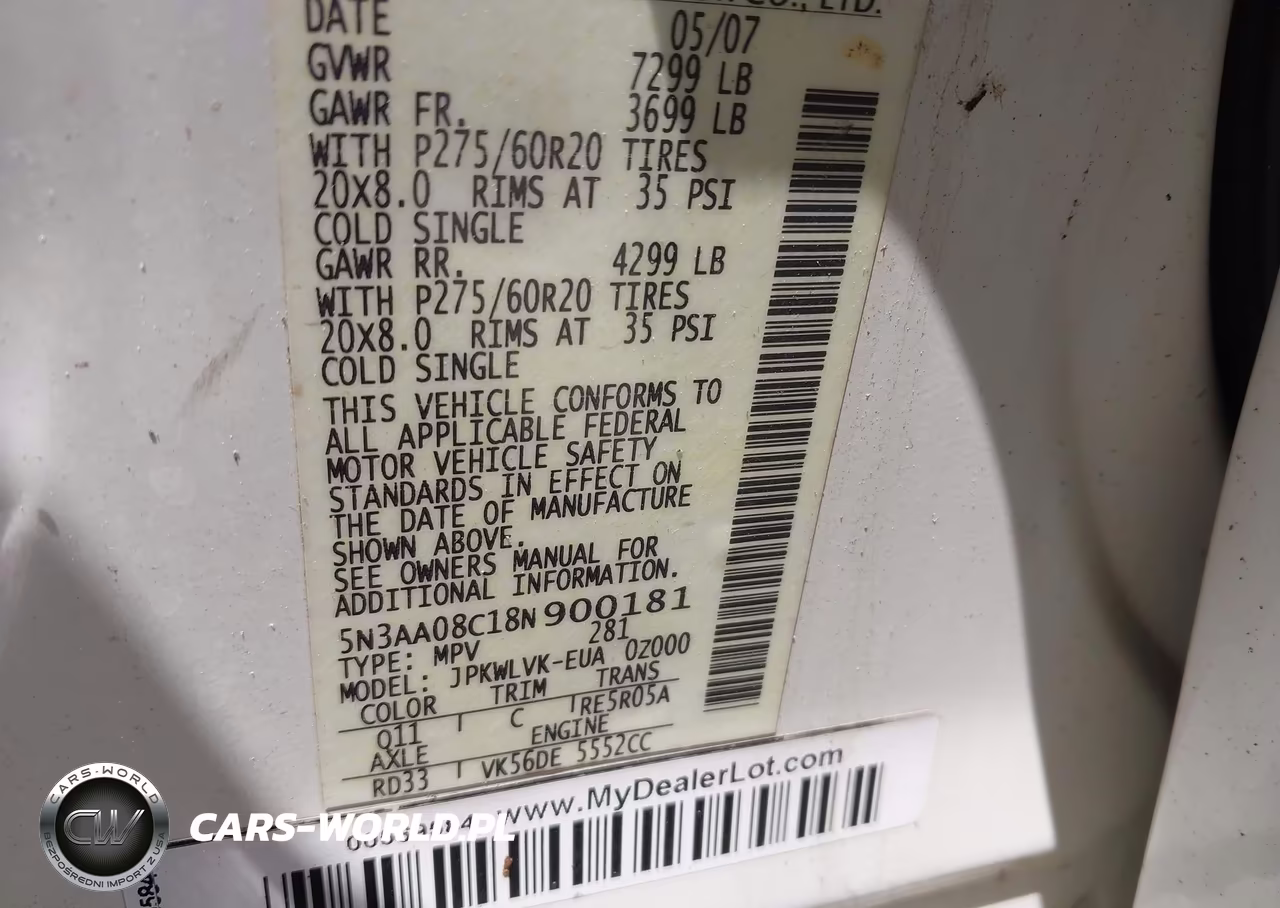 2008 Infiniti Qx56 VIN:5N3AA08C18N900181 - 9