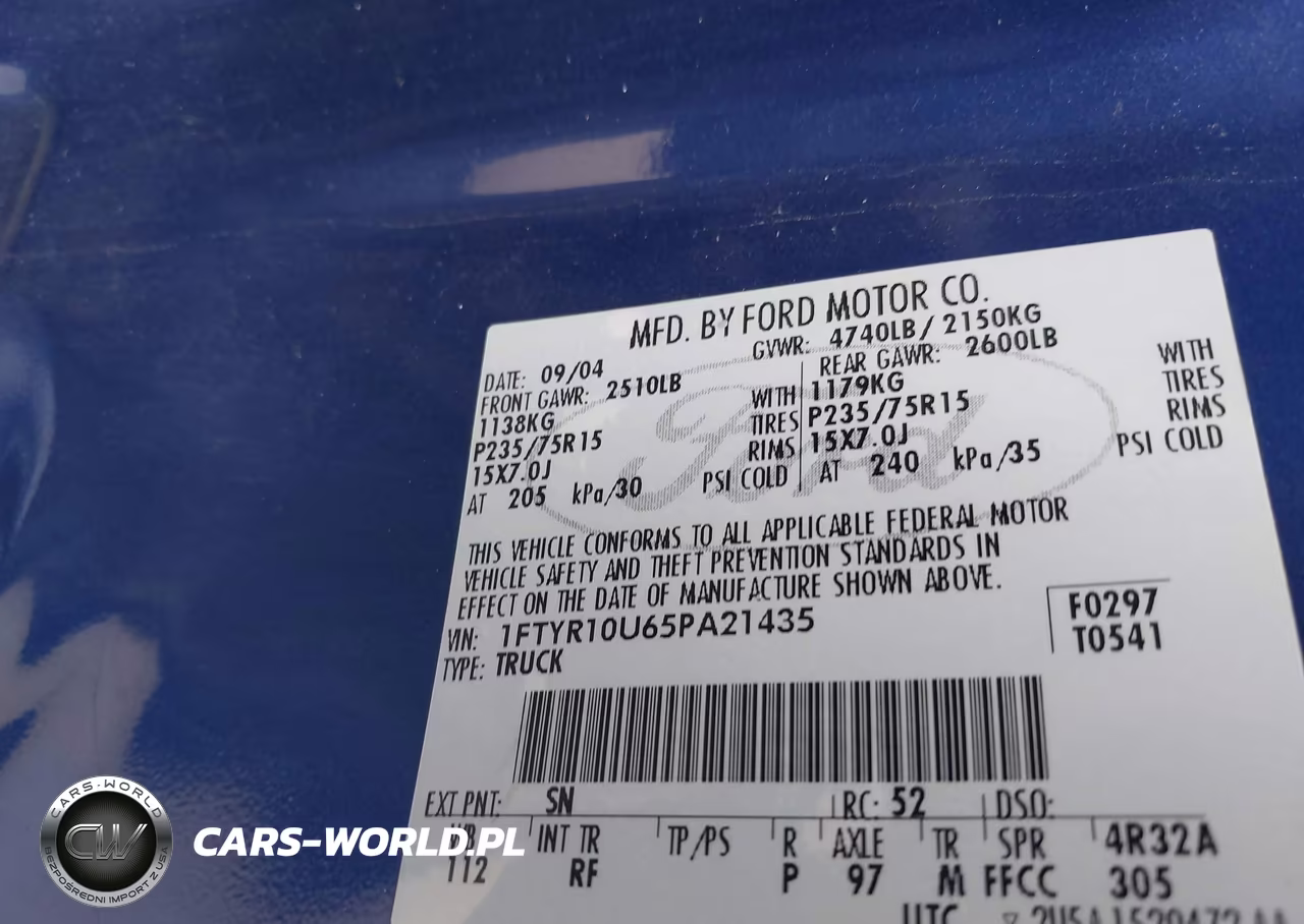 2005 Ford Ranger Edge-Stx-Xl-Xls-Xlt VIN:1FTYR10U65PA21435 - 9