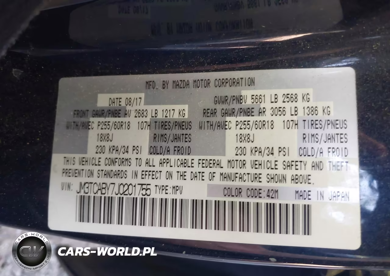 2018 Mazda Cx-9 Sport VIN:JM3TCABY7J0201755 - 9