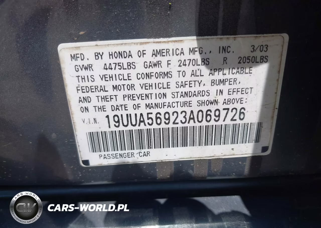 2003 Acura Tl 3.2 Type S VIN:19UUA56923A069726 - 9