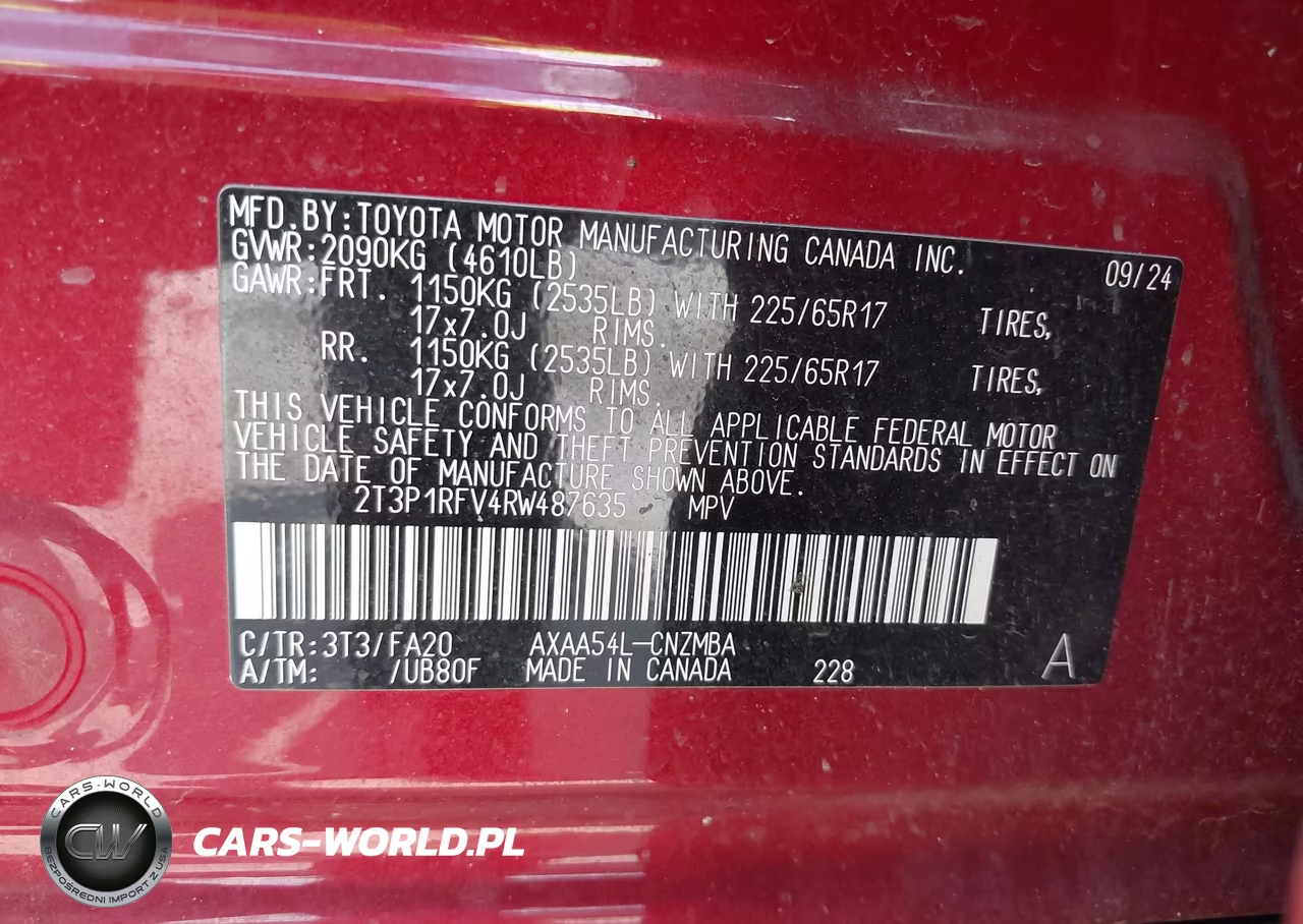2024 Toyota Rav4 Xle VIN:2T3P1RFV4RW487635 - 9