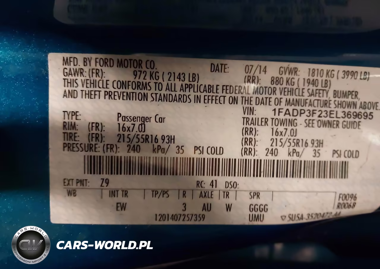 2014 Ford Focus Se VIN:1FADP3F23EL369695 - 9