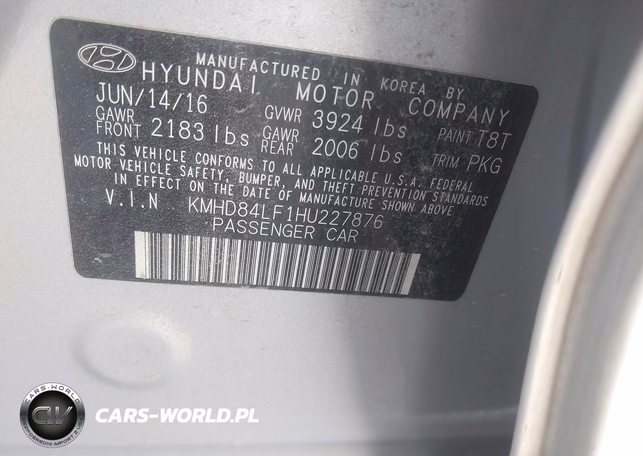 2017 Hyundai Elantra Se VIN:KMHD84LF1HU227876 - 9