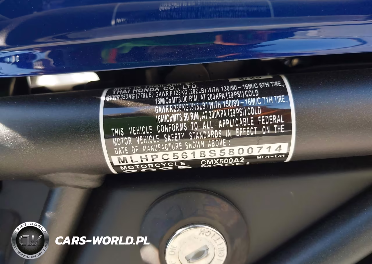 2025 Honda Cmx500 A2 VIN:MLHPC5618S5800714 - 10