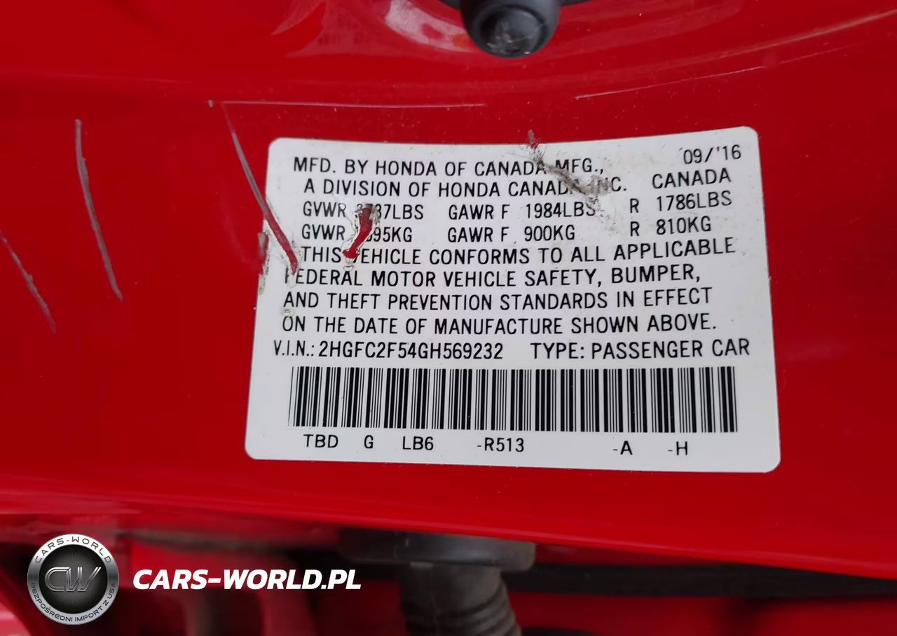 2016 Honda Civic Lx VIN:2HGFC2F54GH569232 - 9