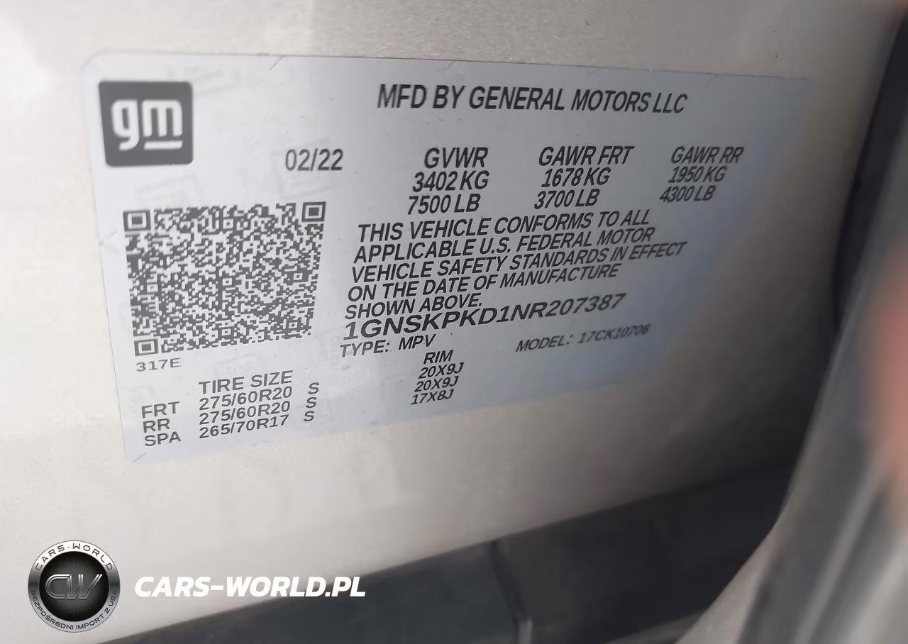 2022 Chevrolet Tahoe 4Wd Z71 VIN:1GNSKPKD1NR207387 - 9