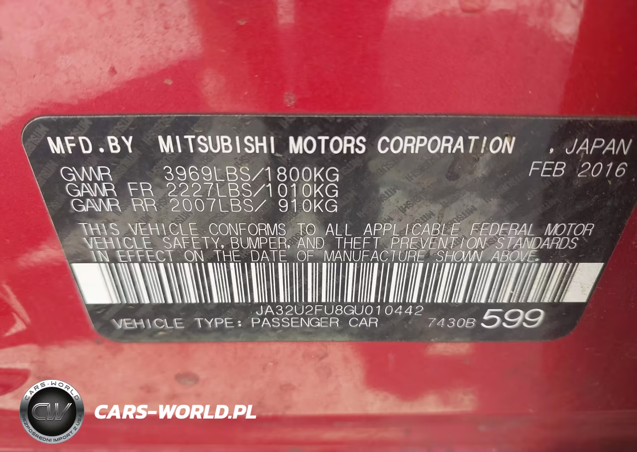 2016 Mitsubishi Lancer Es VIN:JA32U2FU8GU010442 - 9