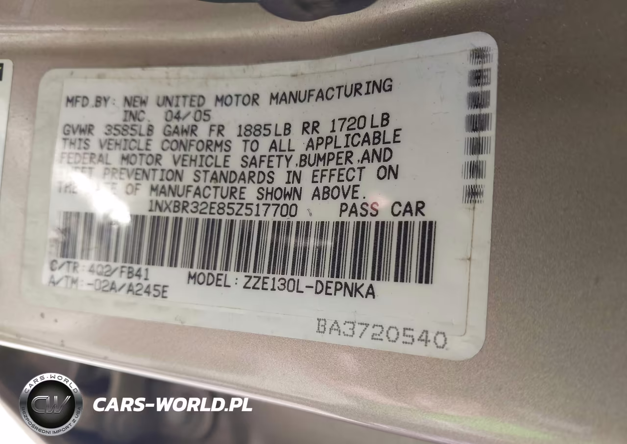 2005 Toyota Corolla Le VIN:1NXBR32E85Z517700 - 9