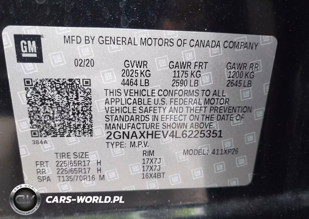 2020 Chevrolet Equinox Fwd Ls VIN:2GNAXHEV4L6225351 - 9