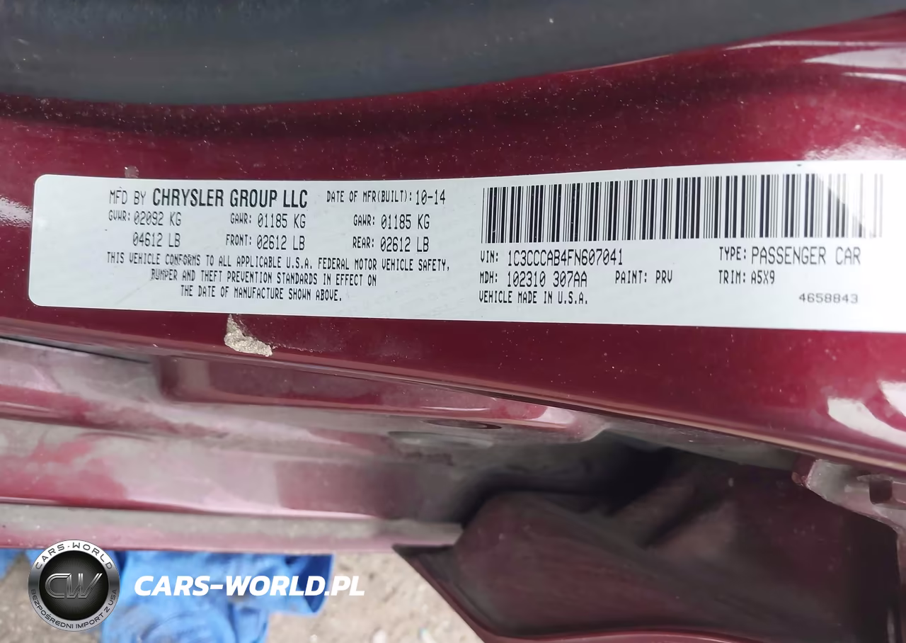 2015 Chrysler 200 Limited VIN:1C3CCCAB4FN607041 - 9