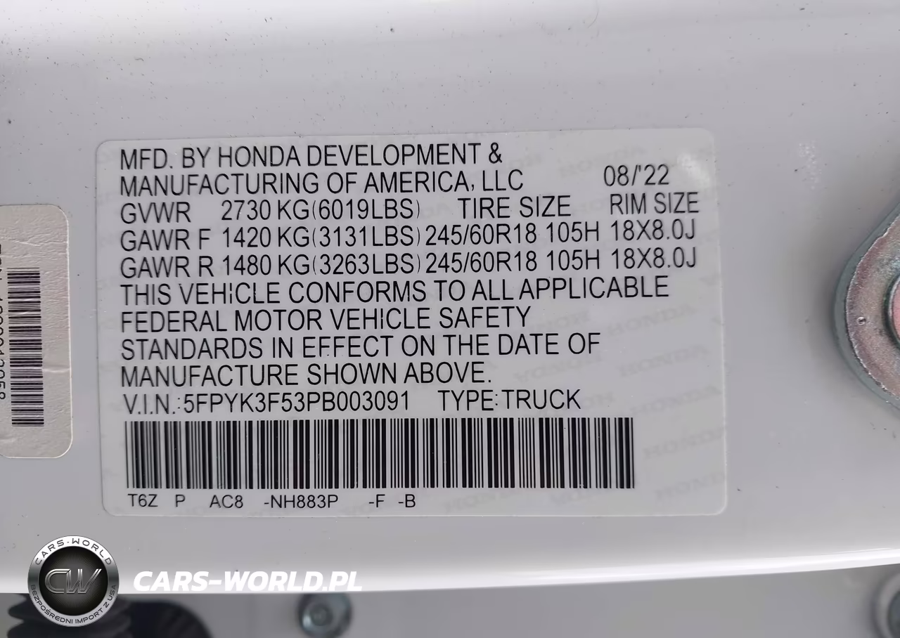 2023 Honda Ridgeline Rtl VIN:5FPYK3F53PB003091 - 9