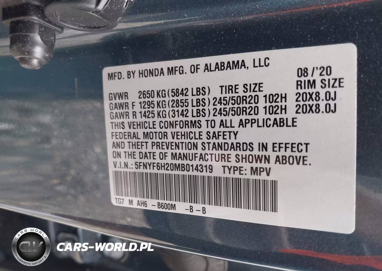 2021 Honda Pilot Awd Special Edition VIN:5FNYF6H20MB014319 - 9