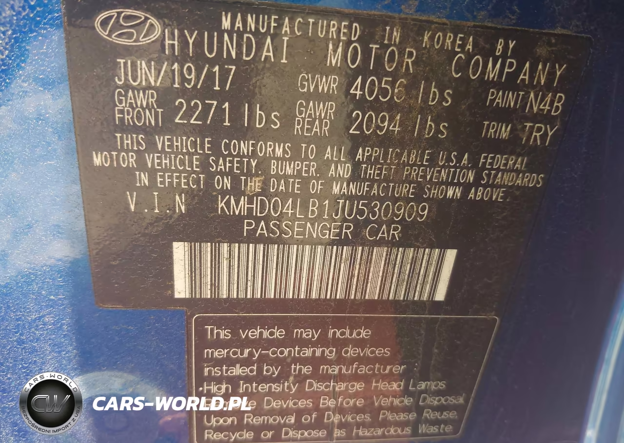 2018 Hyundai Elantra Sport VIN:KMHD04LB1JU530909 - 9