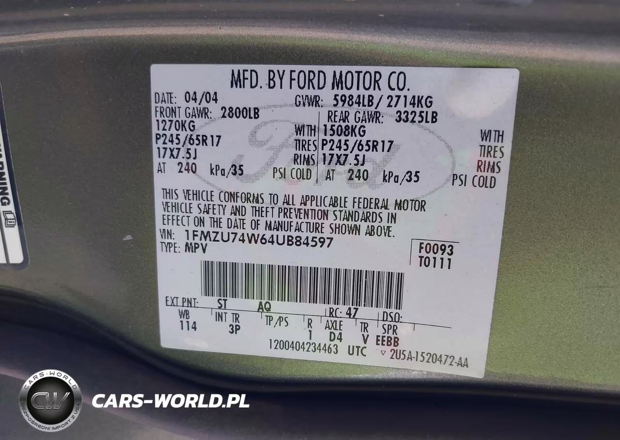 2004 Ford Explorer Eddie Bauer VIN:1FMZU74W64UB84597 - 9