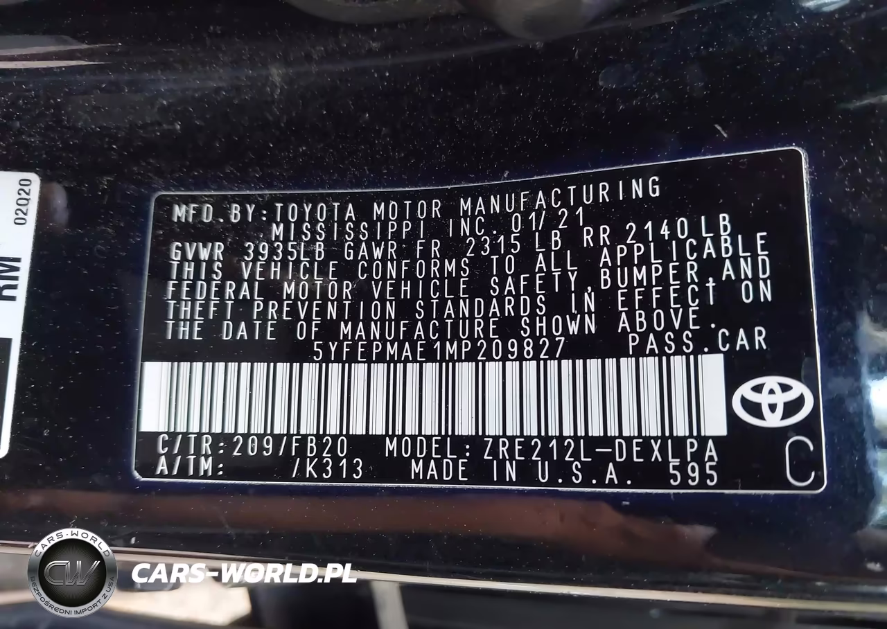 2021 Toyota Corolla Le VIN:5YFEPMAE1MP209827 - 9