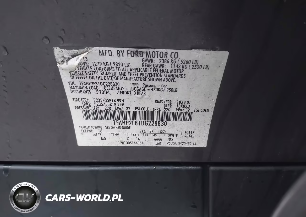 2013 Ford Taurus Sel VIN:1FAHP2E81DG228830 - 9