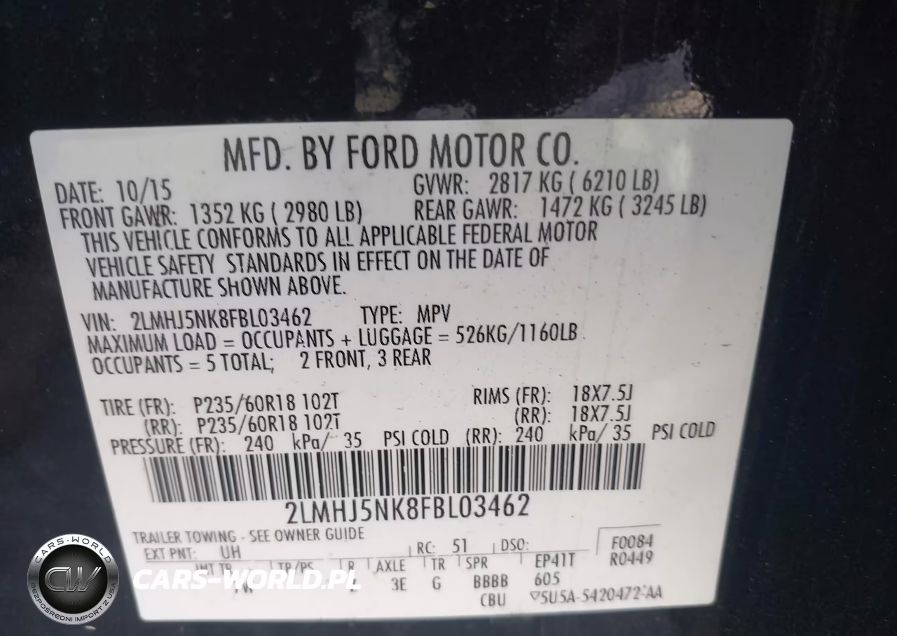 2015 Lincoln Mkt Livery VIN:2LMHJ5NK8FBL03462 - 9