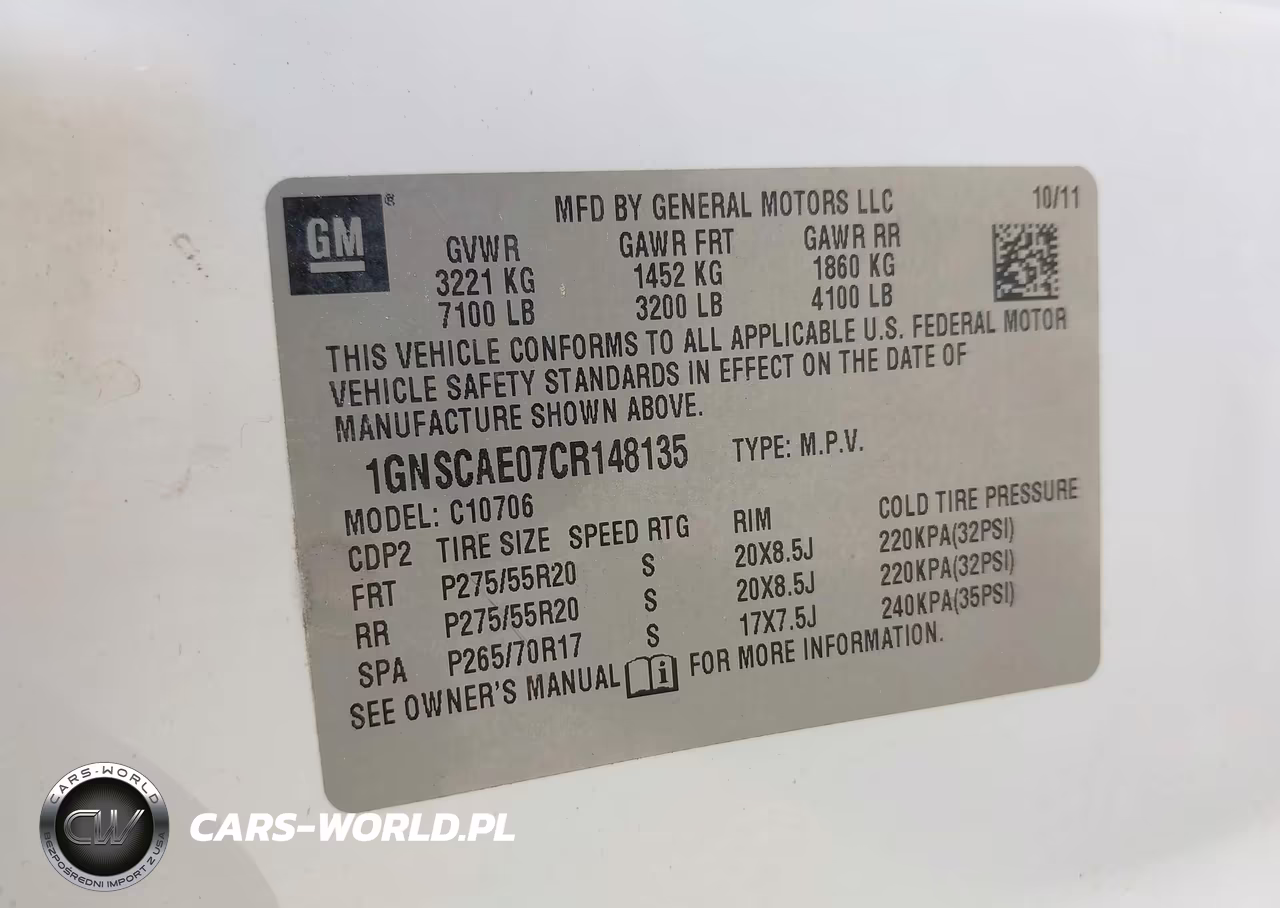 2012 Chevrolet Tahoe Ls VIN:1GNSCAE07CR148135 - 9