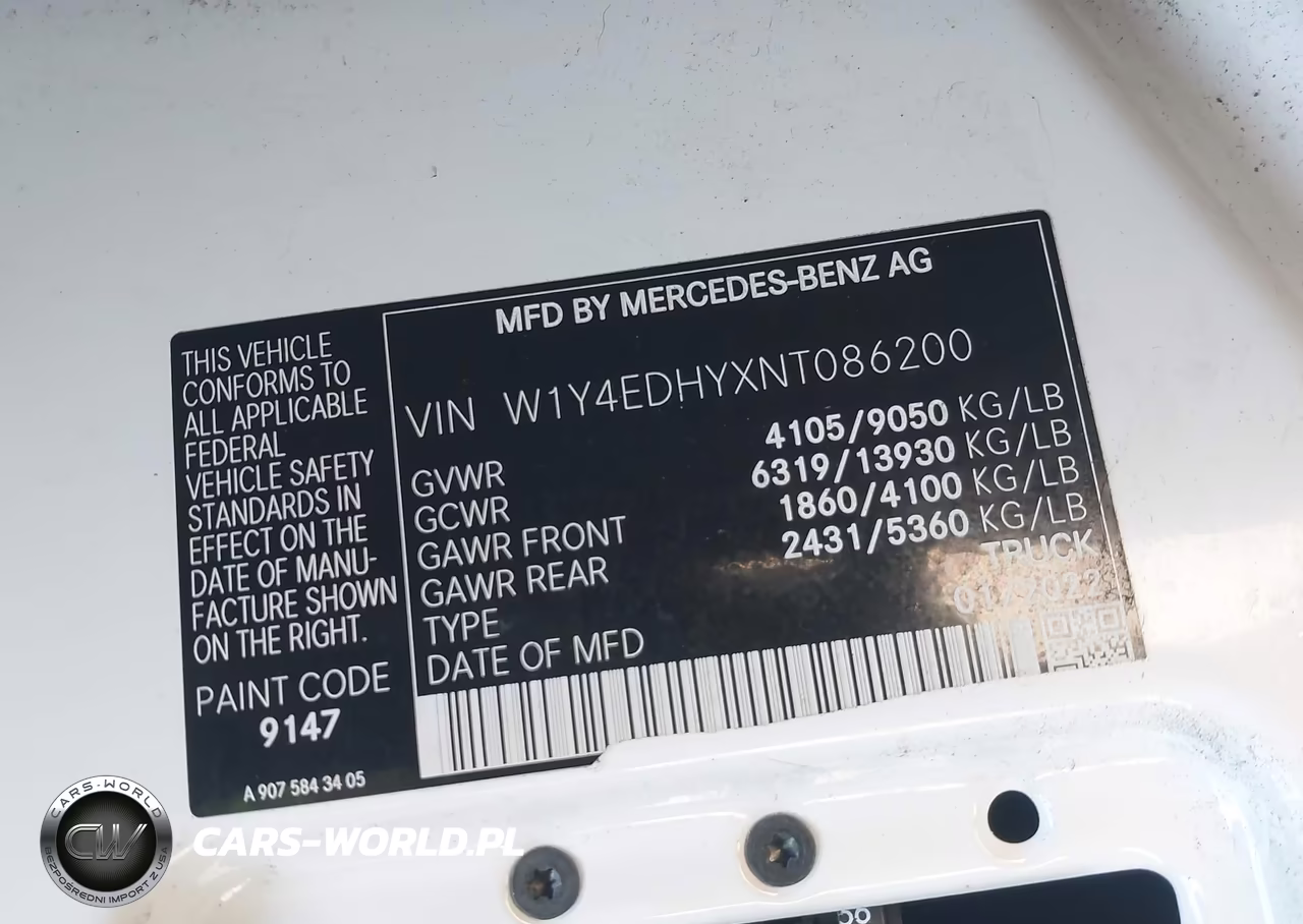 2022 Mercedes-Benz Sprinter 2500 High Roof V6 VIN:W1Y4EDHYXNT086200 - 9