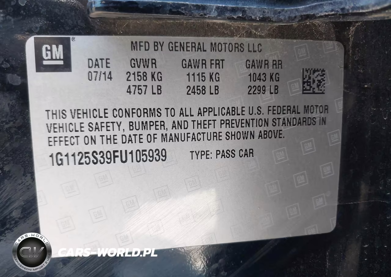 2015 Chevrolet Impala 2Lt VIN:1G1125S39FU105939 - 9