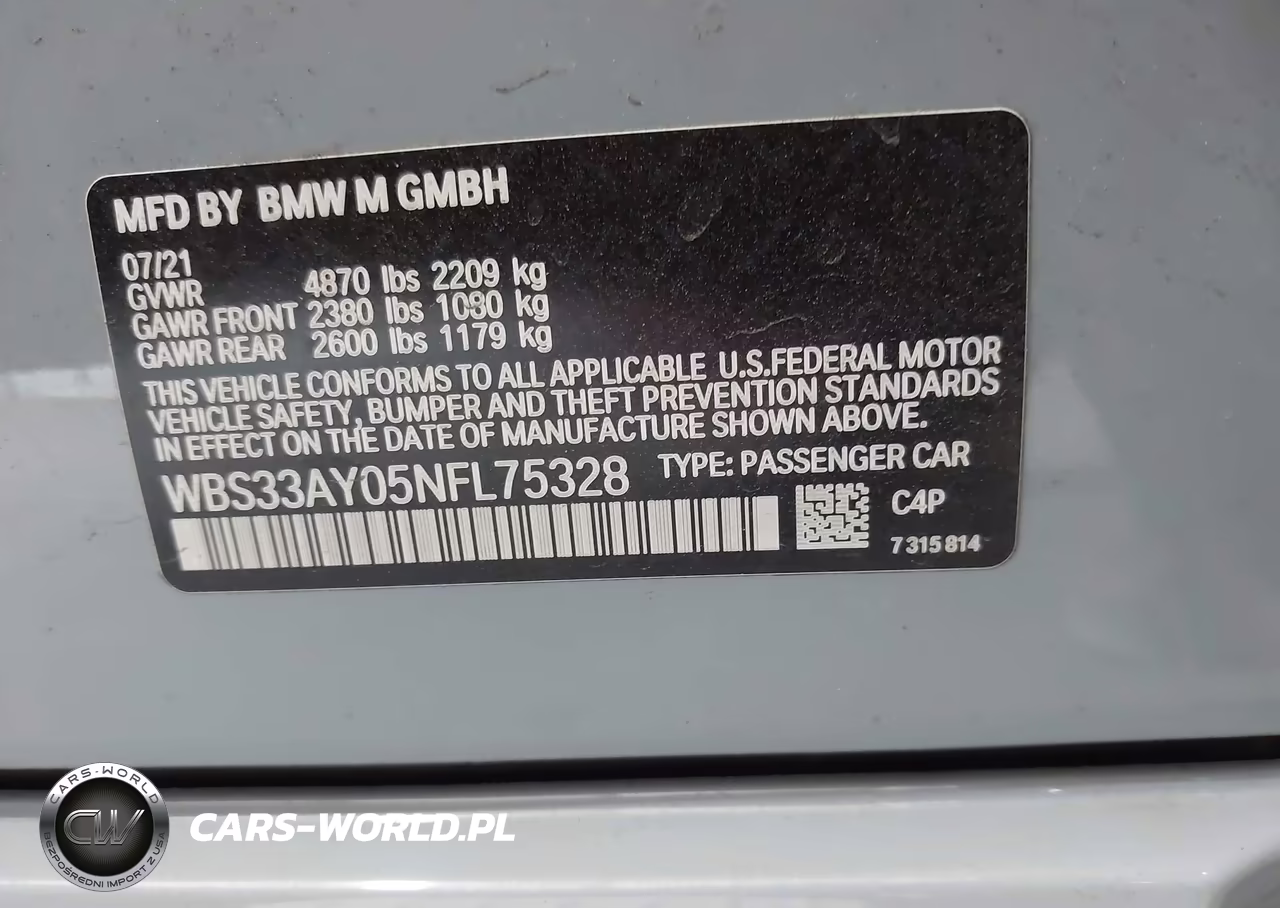 2022 BMW M3 Competition VIN:WBS33AY05NFL75328 - 9