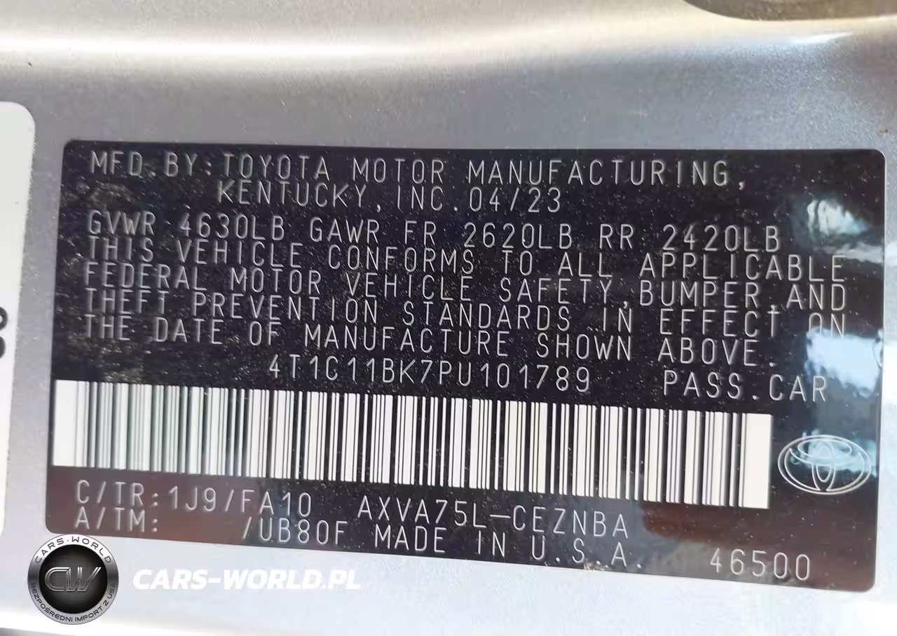 2023 Toyota Camry Le VIN:4T1C11BK7PU101789 - 9