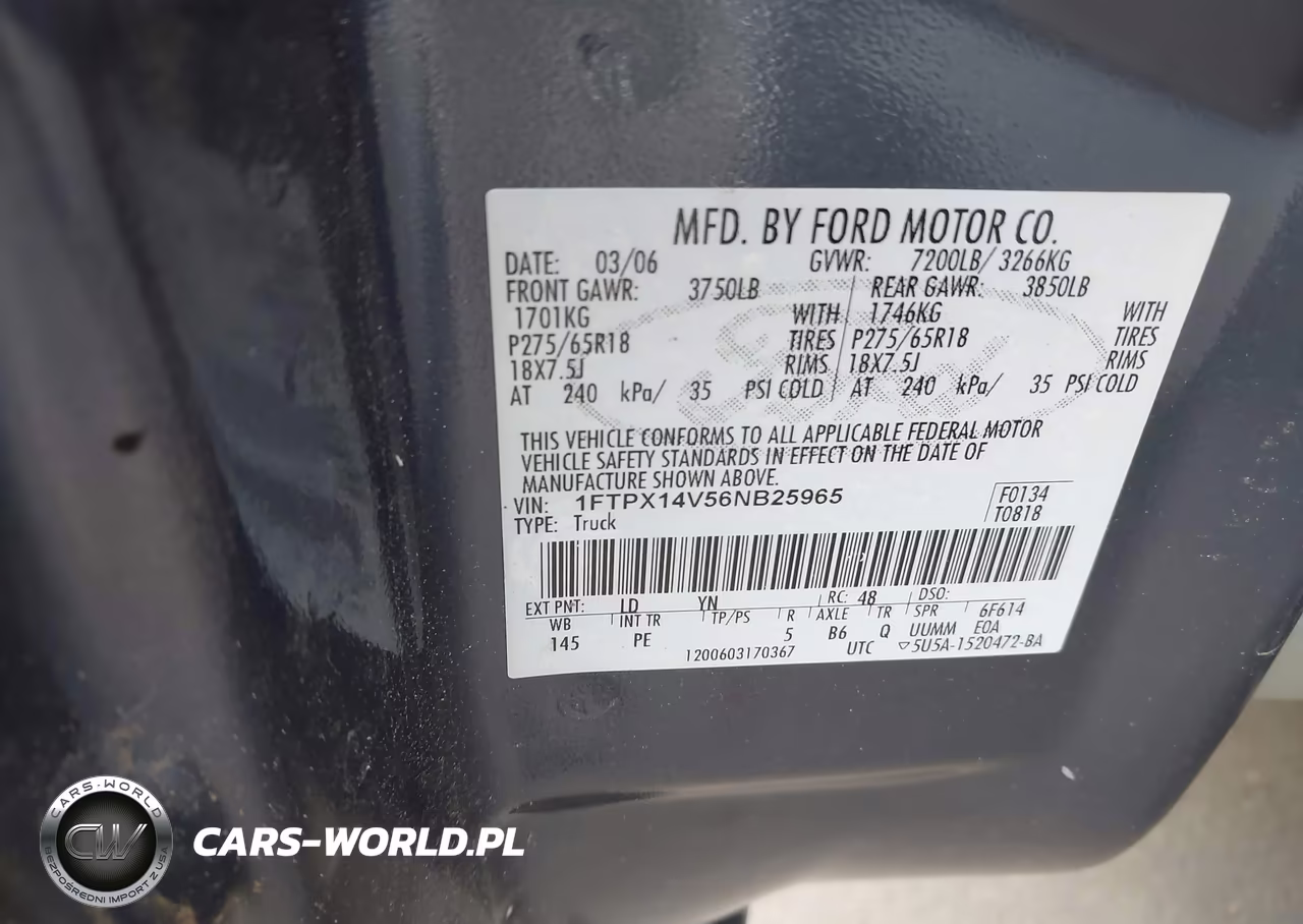 2006 Ford F-150 Fx4-Lariat-Xl-Xlt VIN:1FTPX14V56NB25965 - 9