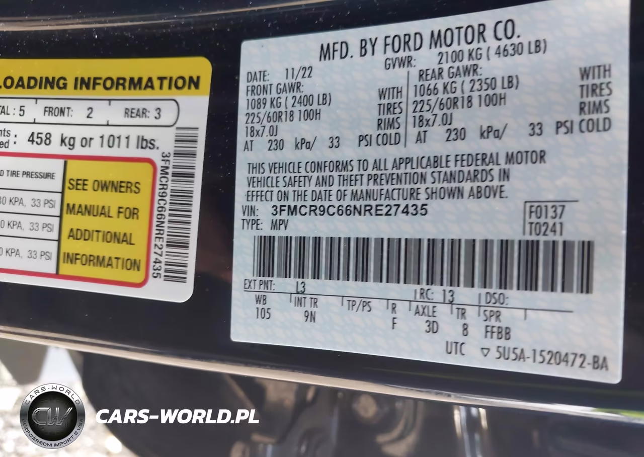 2022 Ford Bronco Sport Outer Banks VIN:3FMCR9C66NRE27435 - 9
