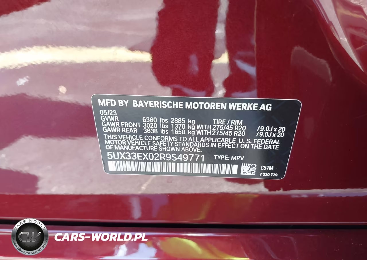 2024 BMW X6 xDrive40I VIN:5UX33EX02R9S49771 - 9