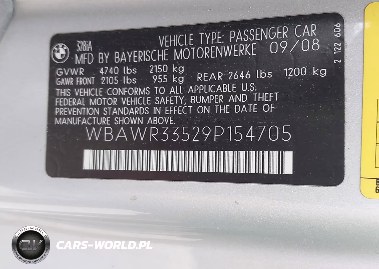 2009 BMW 328I VIN:WBAWR33529P154705 - 9
