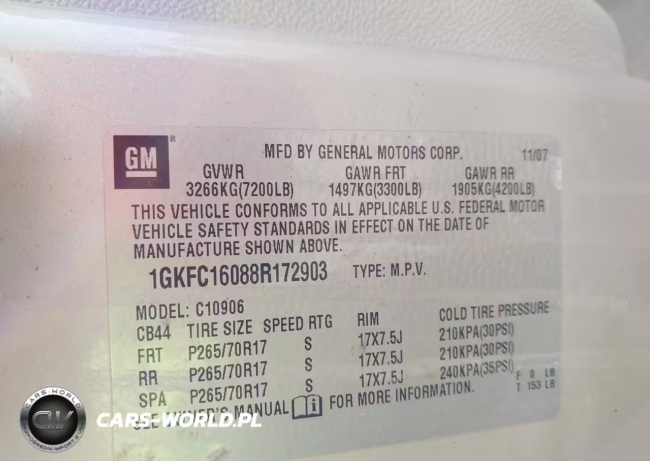 2008 GMC Yukon Xl 1500 Sle VIN:1GKFC16088R172903 - 9