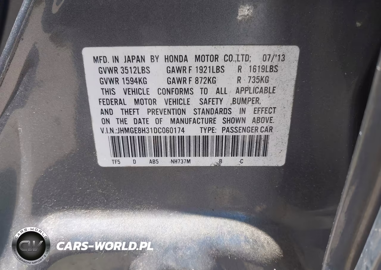 2013 Honda Fit VIN:JHMGE8H31DC060174 - 9