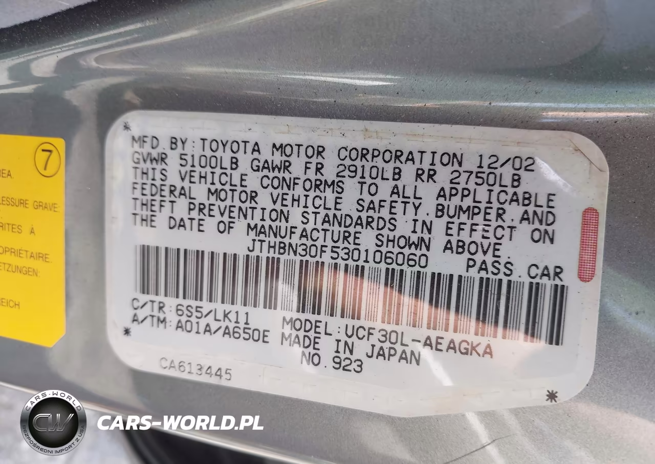 2003 Lexus Ls 430 VIN:JTHBN30F530106060 - 9