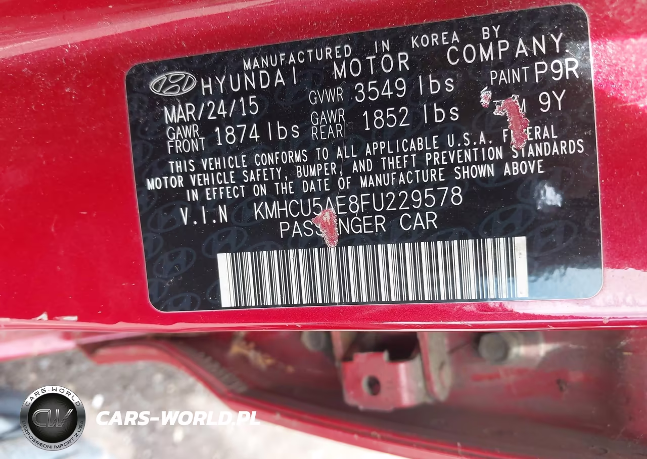 2015 Hyundai Accent Sport VIN:KMHCU5AE8FU229578 - 9