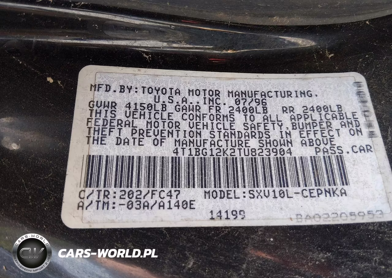 1996 Toyota Camry Dx-Le-Xle VIN:4T1BG12K2TU823904 - 13