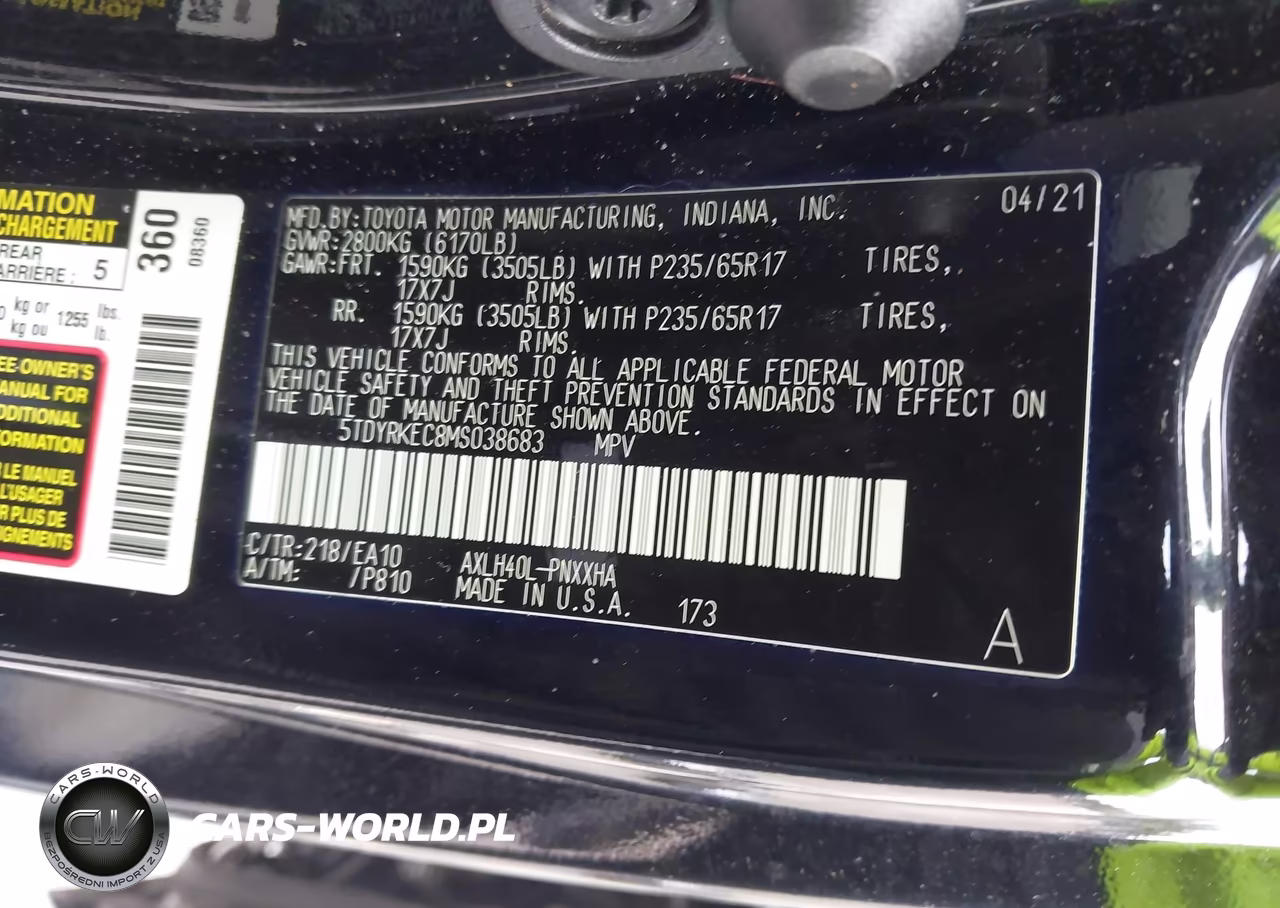 2021 Toyota Sienna Xle VIN:5TDYRKEC8MS038683 - 9