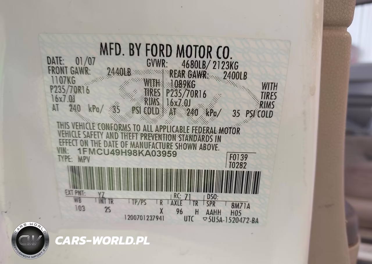 2008 Ford Escape Hybrid VIN:1FMCU49H98KA03959 - 9
