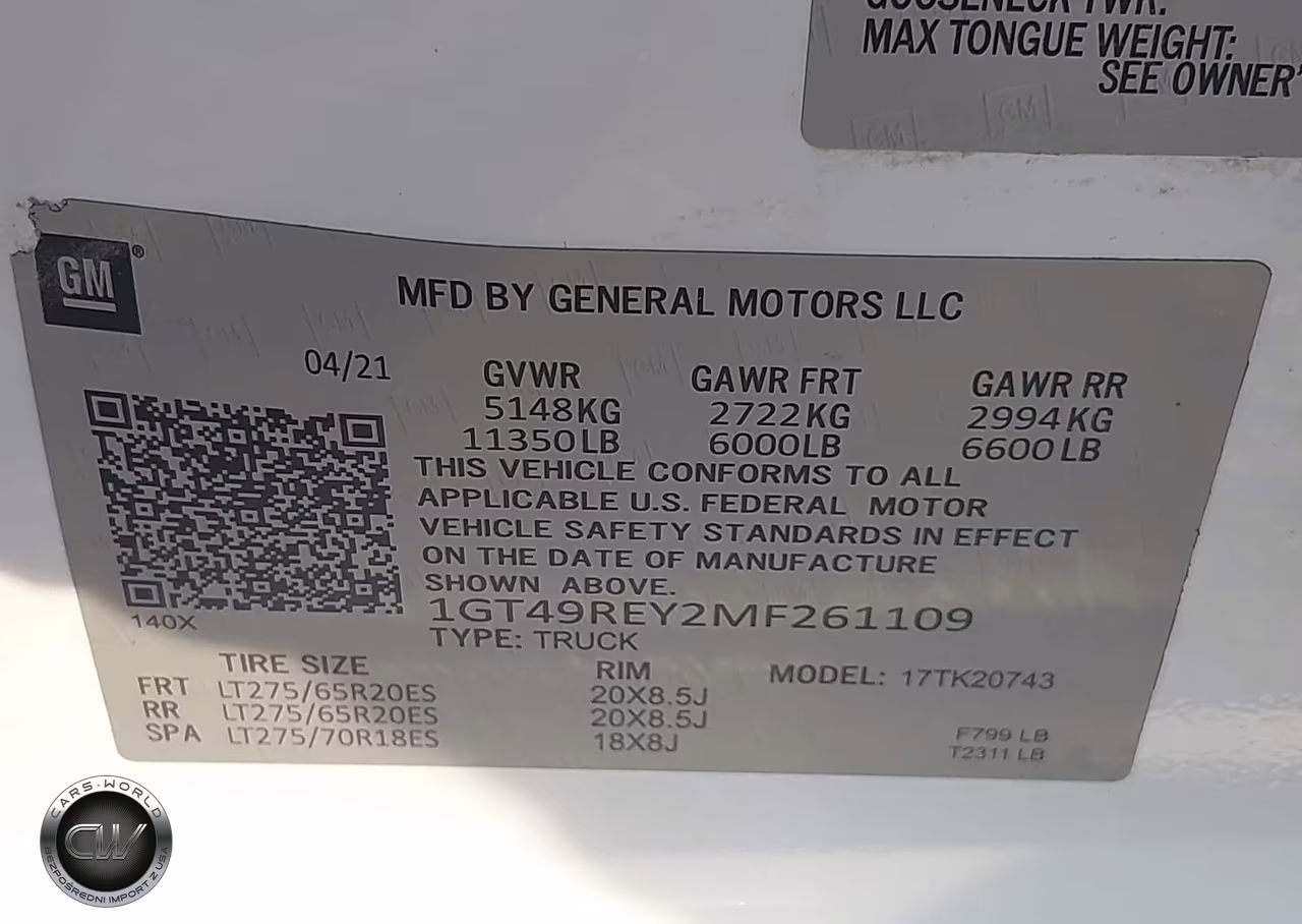 2021 GMC Sierra 2500Hd VIN:1GT49REY2MF216106 - 8