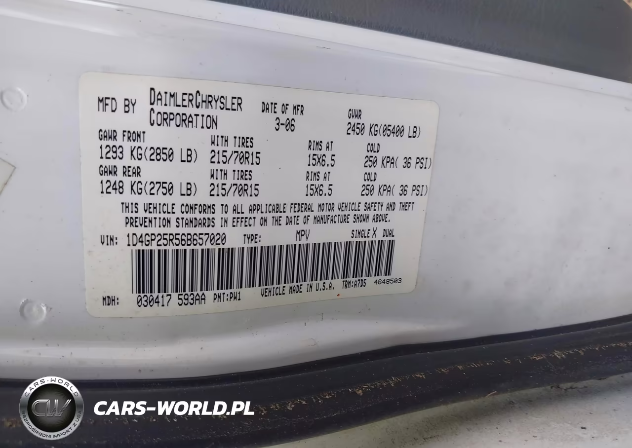 2006 Dodge Caravan Se VIN:1D4GP25R56B657020 - 9