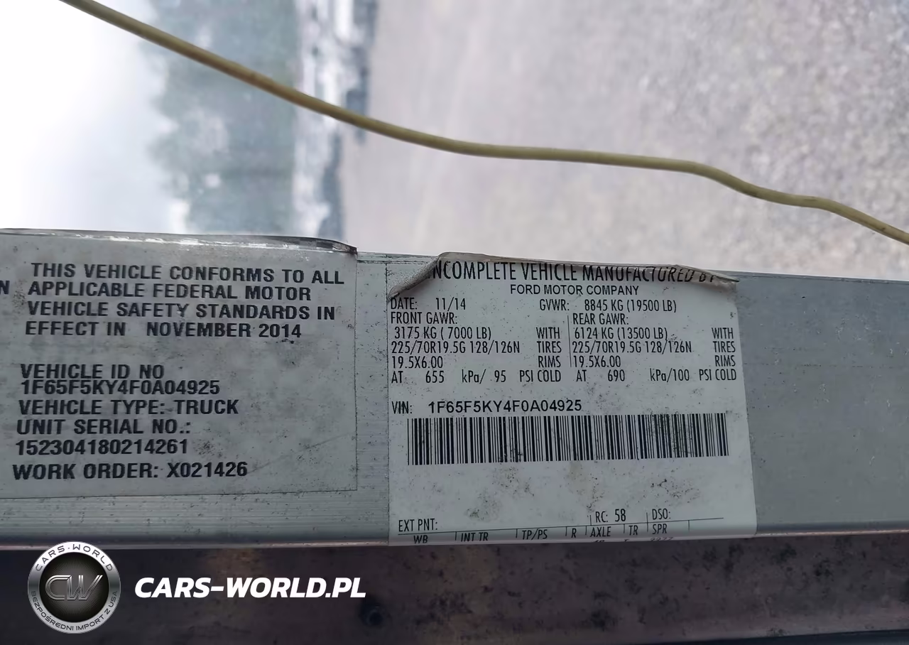 2015 Ford F-59 Commercial Stripped VIN:1F65F5KY4F0A04925 - 8