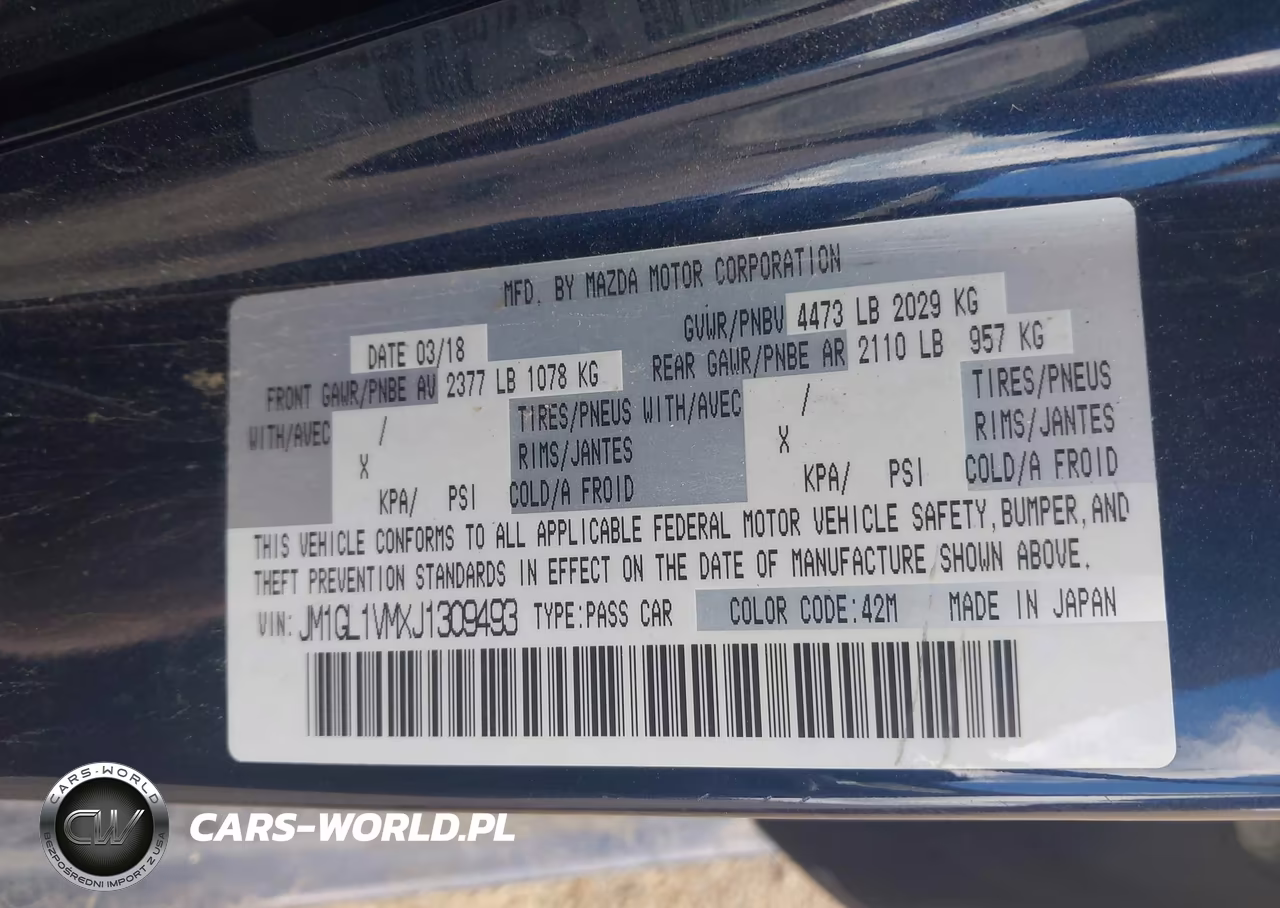 2018 Mazda Mazda6 Touring VIN:JM1GL1VMXJ1309493 - 9