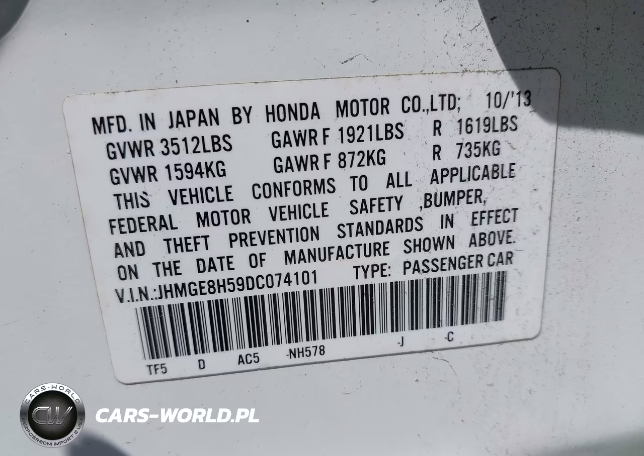 2013 Honda Fit Sport VIN:JHMGE8H59DC074101 - 9