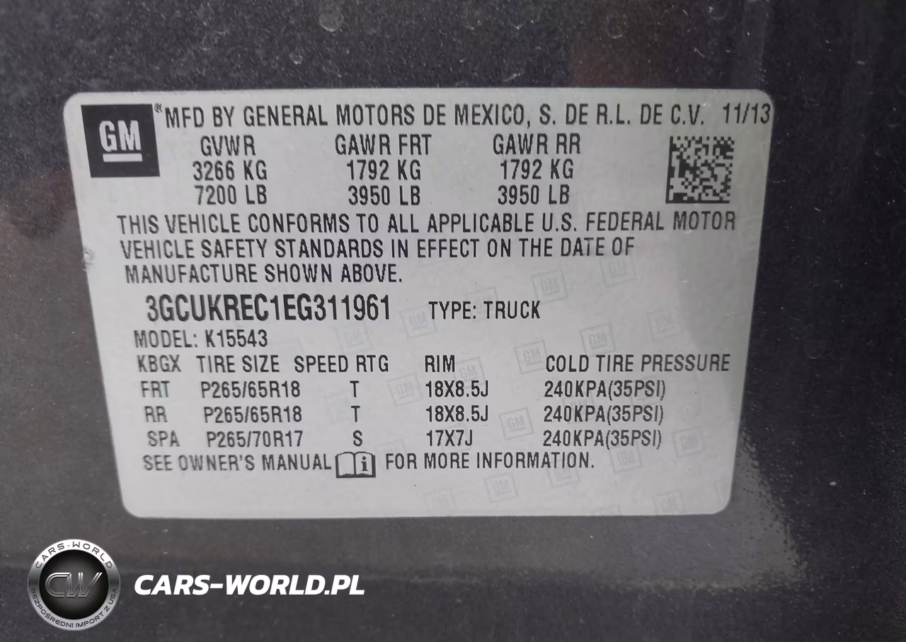 2014 Chevrolet Silverado 1500 2Lt VIN:3GCUKREC1EG311961 - 9