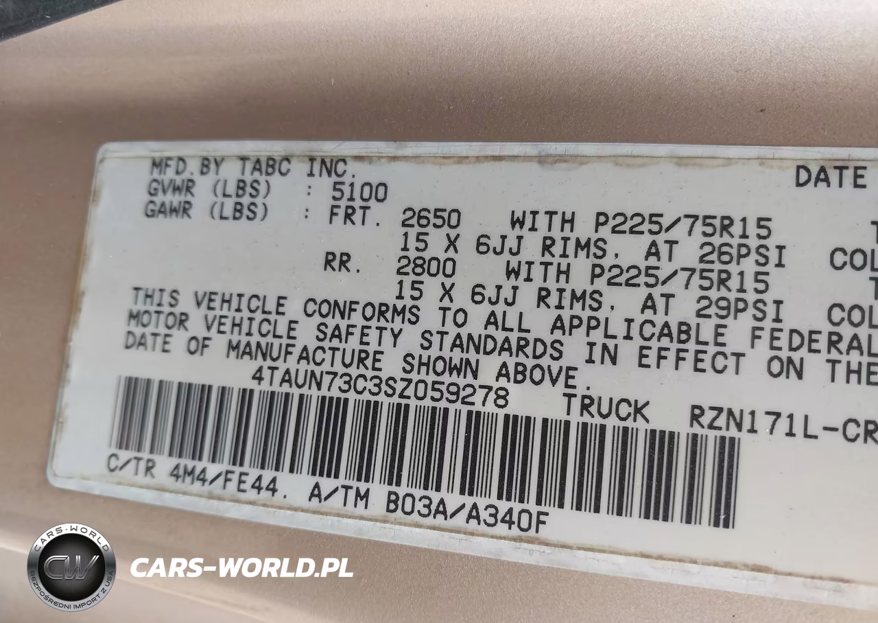 1995 Toyota Tacoma Xtracab VIN:4TAUN73C3SZ059278 - 9