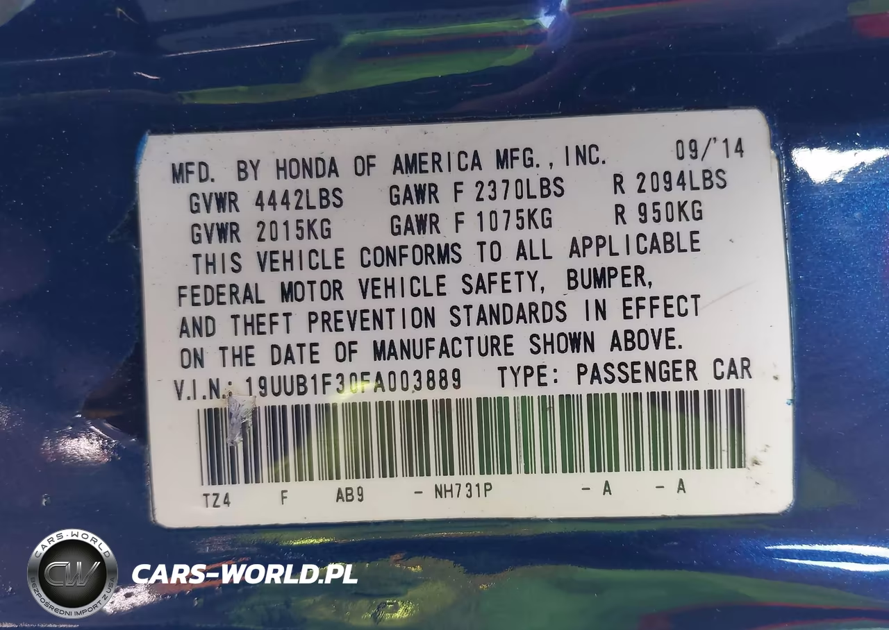 2015 Acura Tlx VIN:19UUB1F30FA003889 - 9